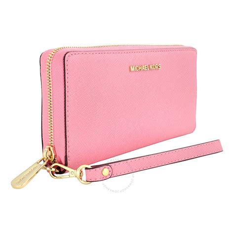 michael kors travel continental leather money pieces wallet in rose|Michael Kors Wallet saffiano leather.